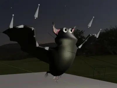 Simple bat Low-poly 3D model