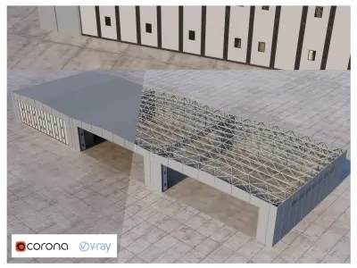Aircraft Hangar 3D model by Mamoonchic