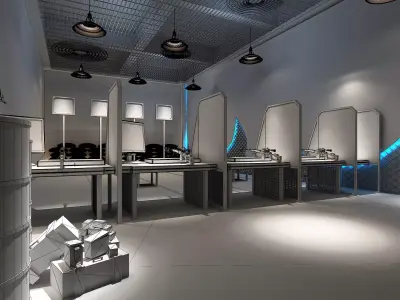 Shooting range Low-poly 3D model 4