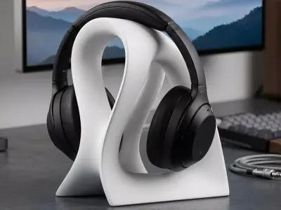 Abstract Looped Headphone Stand 3D print model