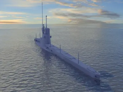 British C-Class submarine Low-poly 3D model