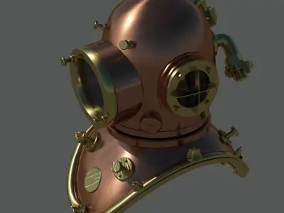 Galeazzi diving helmet Low-poly 3D model