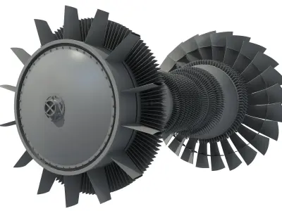 Jet Turbine Turbofan 3D model