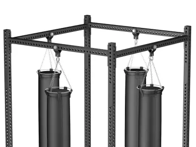 3 Heavy boxing stand with Punching Bags 3D model