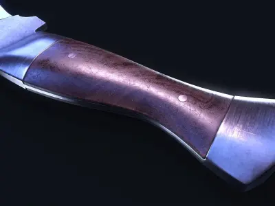 Kukri Knife Low-poly 3D model 2