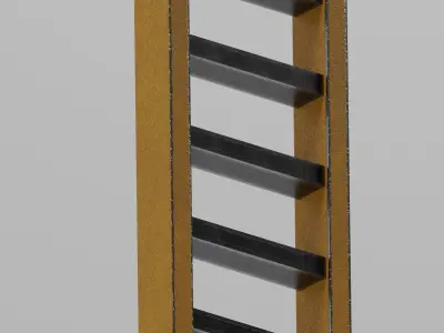 Game ready industrial ladder Low-poly 3D model