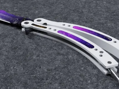Butterfly Combat Knife Low-poly 3D model