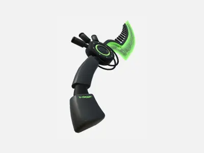 SciFi Dagger A03 Black Green - Sci Fi Weapon Design Free low-poly 3D model