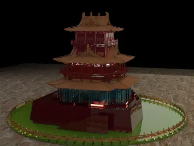 Chinese ancient house 3D model 13