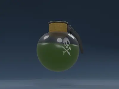 acid grenade weapon PBR mid-poly game ready 3D model