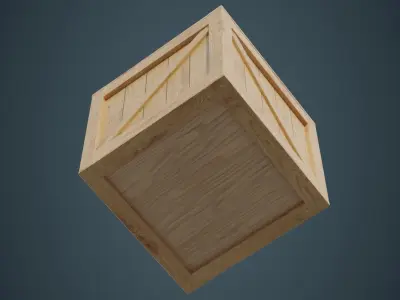 Wooden Box 1A Low-poly 3D model