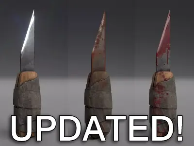 Prison shank - 3 texture styles Updated Low-poly 3D model