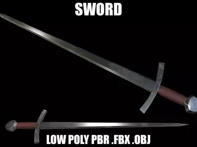 Sword PBR Low Poly Low-poly 3D model