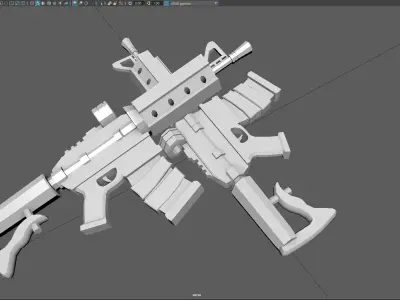 Stylized Assault Rifle Low Poly Game Ready Gun Free low-poly 3D model