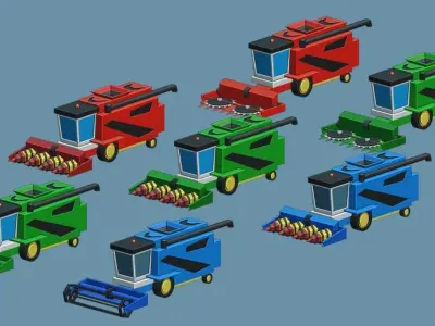 31 Harvesters low poly asset Low-poly 3D model