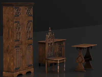 Gothic furniture 3D model