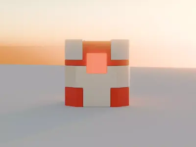 low-poly sci-fi crate Low-poly 3D model