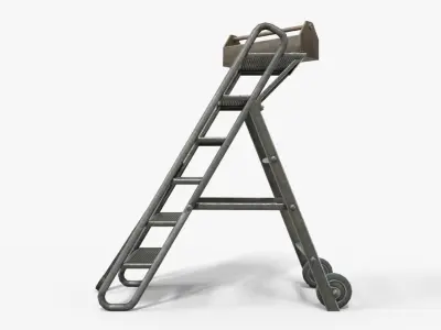 Step Stool With Tools Low-poly 3D model