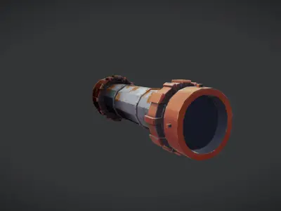 Rusty industrial pipe 3D model