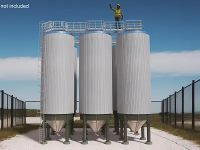  Silo Fermentation Tanks Worker 