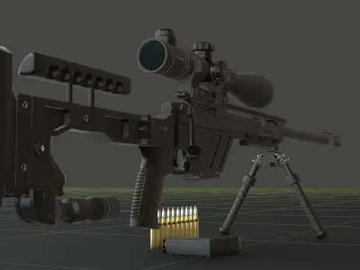 CZ TSR Sniper Rifle Low-poly 3D model