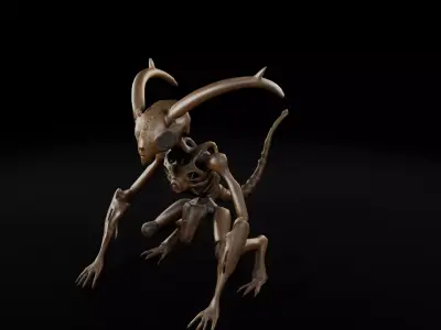 Metallic Imp - Sci-Fi Creature 3D Model for Games Animation Low-poly 3D model