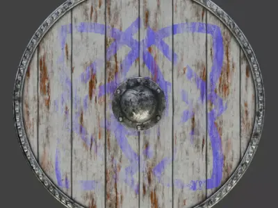 Viking Shield Low-poly 3D model get