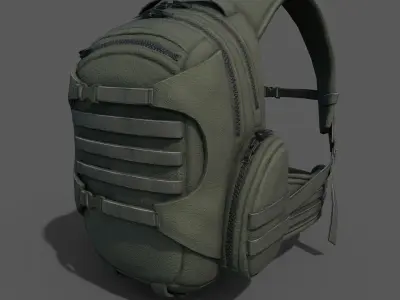 Human Backpack military Scifi  Low-poly 3D model