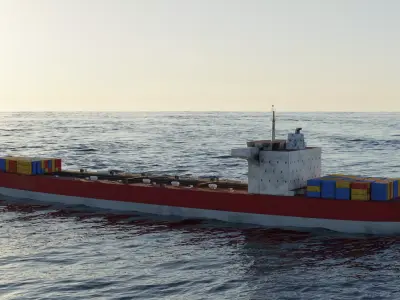 Oil Tanker ship Low-poly 3D model