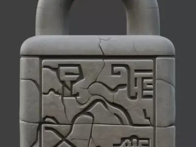 Ancient Egyptian Stone Locking Mechanism 3D Prop Low-poly 3D model
