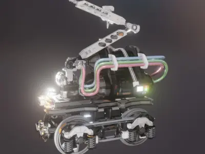 Rail Line Spray Painter Robot Design 3D model