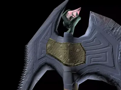 Fantasy Battle Axe Low-poly 3D model get