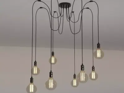 Ceiling lamp industrial 3D model purchase