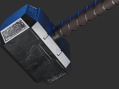 Mjolnir - Thor Hammer - Ready to print 3d model 3D print model Low-poly 3D model