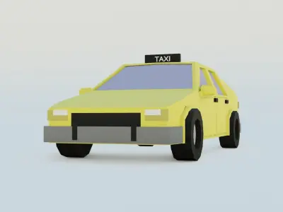 taxi low poly Free 3D model