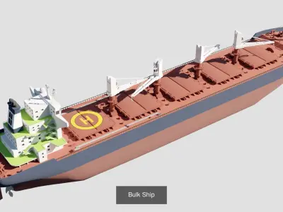 Four types of cargo ships 3D Model Pack