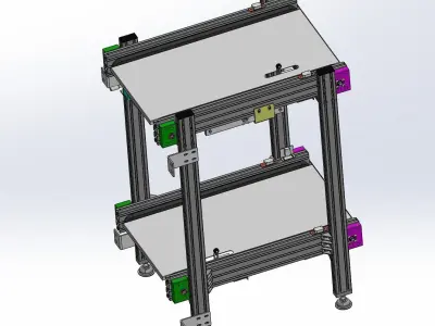 Double cent  lifter  of assembly line 3D model