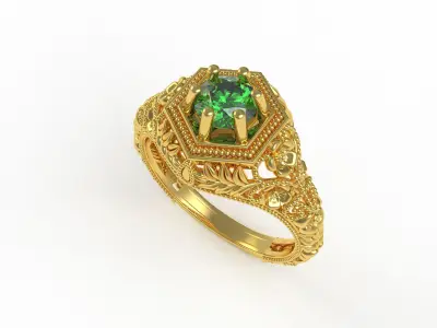 Retro Filigree Style Antique Ring 3D print model