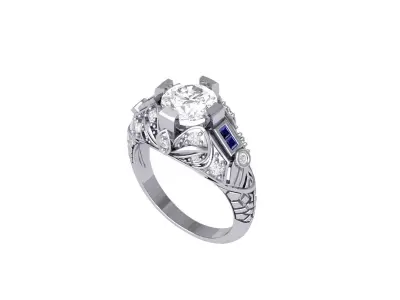 Art Deco Ring 3D print model 48