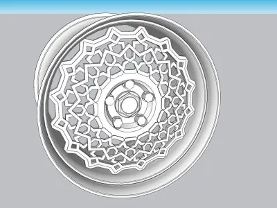 custom Arabic design rim  Low-poly 3D model