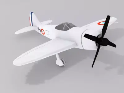 Republic P-47 Thunderbolt Low-poly 3D model