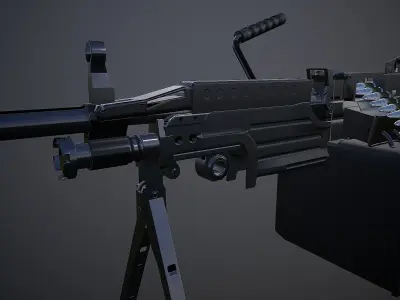 M249 machine gun Lowpoly Free low-poly 3D model