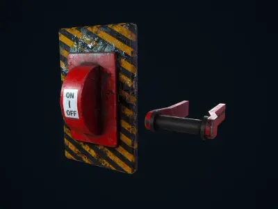 Industrial Power Switch Low-poly 3D model purchase