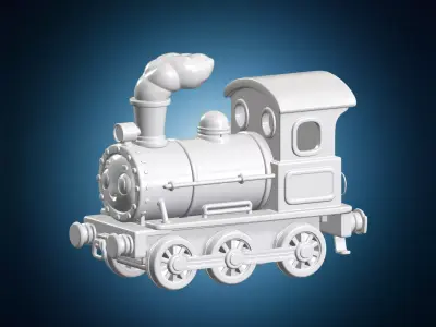 Cute Cartoon Steam Engine 3D Print Model 3D print model