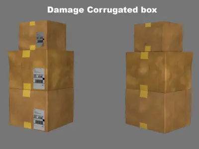 Cardboard box Low-poly 3D model 8