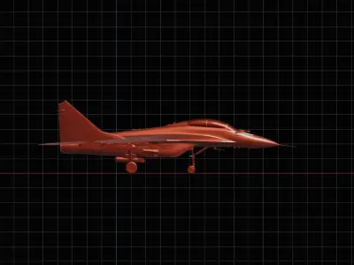 MIG35 Fighter jet Blender File Low-poly 3D model