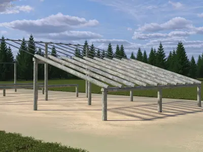 Military Training Obstacles Course Worn 3D model