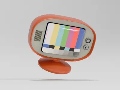 Retro TV Old Style Television 3D Model Low-poly 3D model