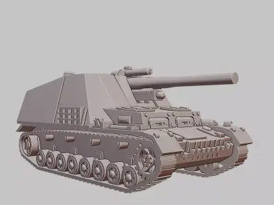 Hummel Sd Kfz 165 tank 3D Print Model 3D print model
