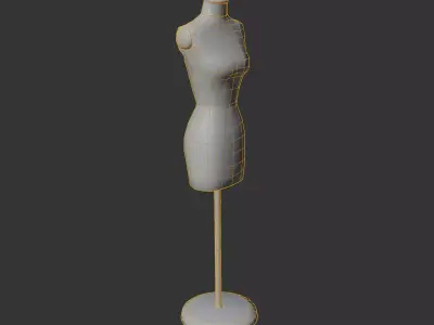 Mannequin Vintage Antique Tailor  Low-poly 3D model
